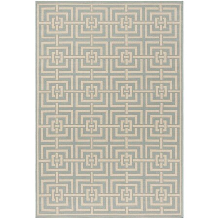 Safavieh 4 x 6 ft. Rectangle Linden 100 Contemporary Area Rug Aqua & Cream LND128K-4